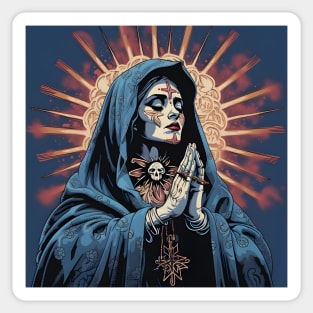 Day Of The Dead - Praying La Calavera Catrina - Santa Muerte Sticker